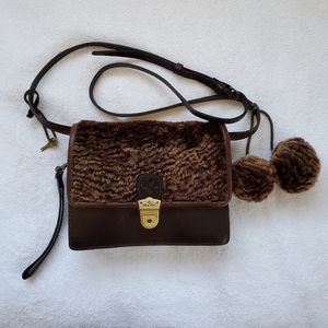 Patricia nash brown leather sherpa crossbody bag